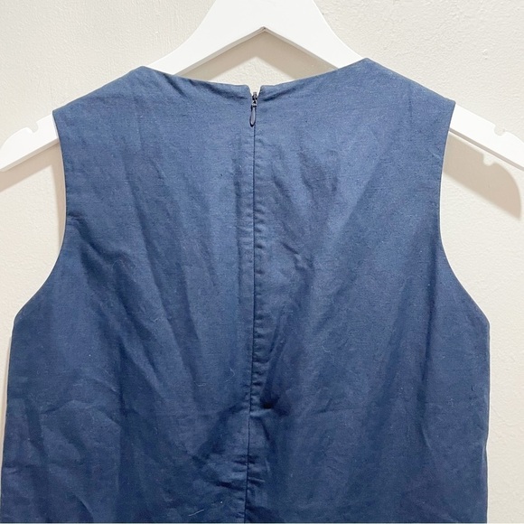 COS COLLECTION OF STYLE Women’s Navy Blue Sleeveless Dress Origami Folds Size 2 - Picture 7 of 7